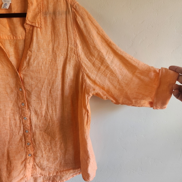 Sigrid Olsen Orange Button Down Shirt  SKU F16 - Picture 7 of 8